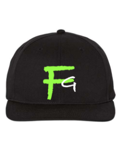 Picture of Rounded Black Snapback Green FG
