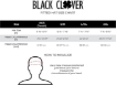 Black Clover Hat Sizing Chart